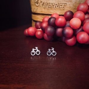 925 Silver Bicycle Stud earrings
